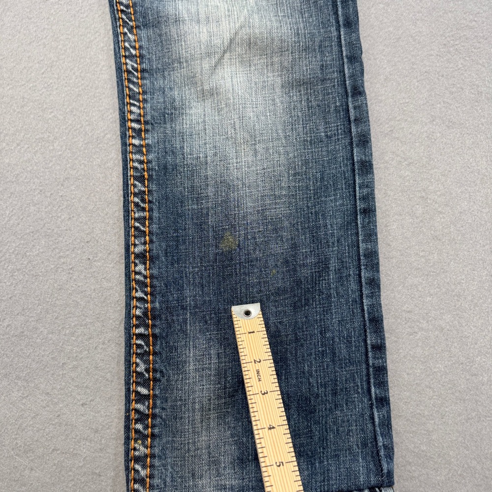 True Religion Ricky Super T Jeans Mens 30 Blue Medium Wash Relaxed Straight Flap - Picture 11 of 11
